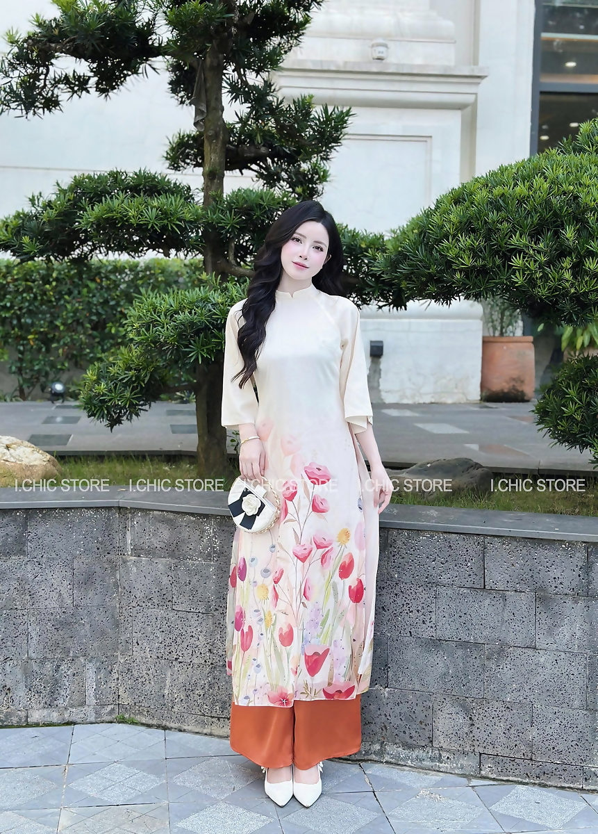 Áo Dài Ngọc Thảo Kem